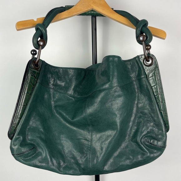 BCBGMAXAZRIA Green Large Hobo Shoulder Leather Bag - Picture 4 of 9